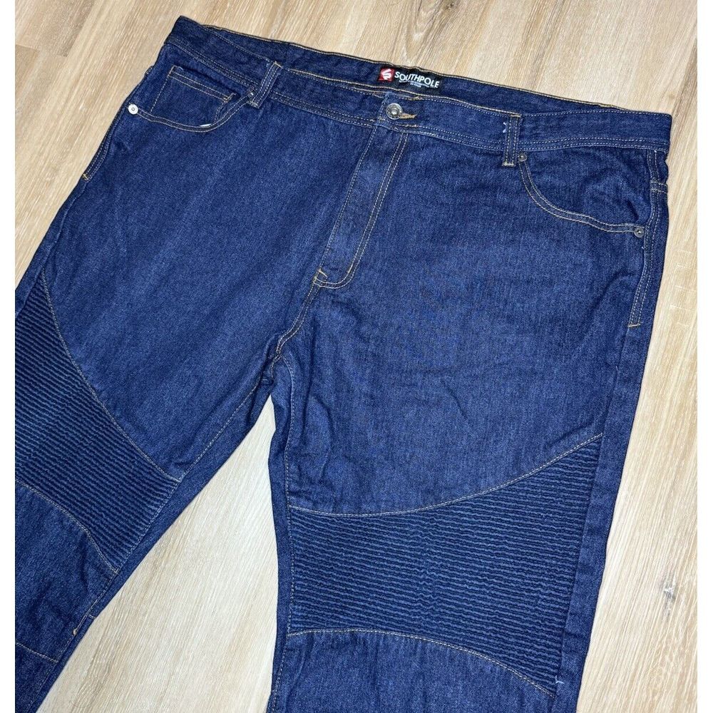 Southpole Mens Moto Jeans Dark Wash Denim‎ 90s Y2K Style Size 46 Inseam 30.5